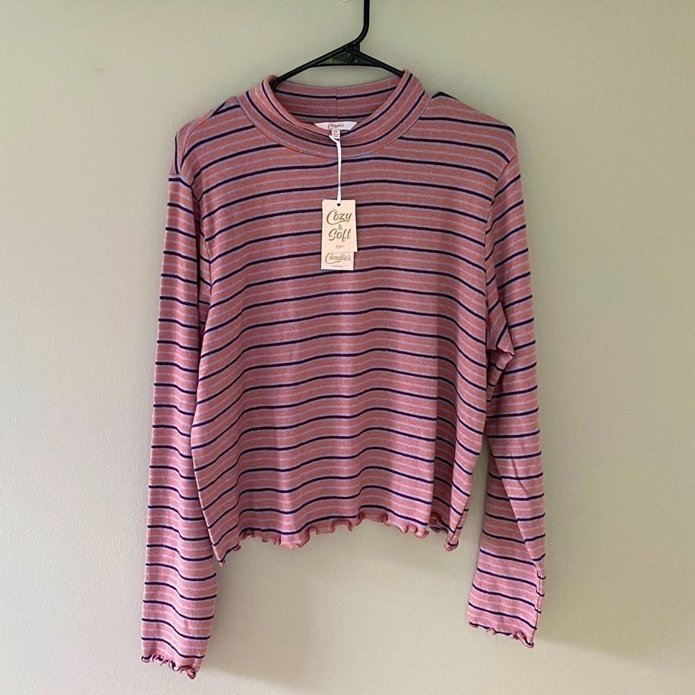 NWT Candies Juniors Plus Striped Cropped Sweater